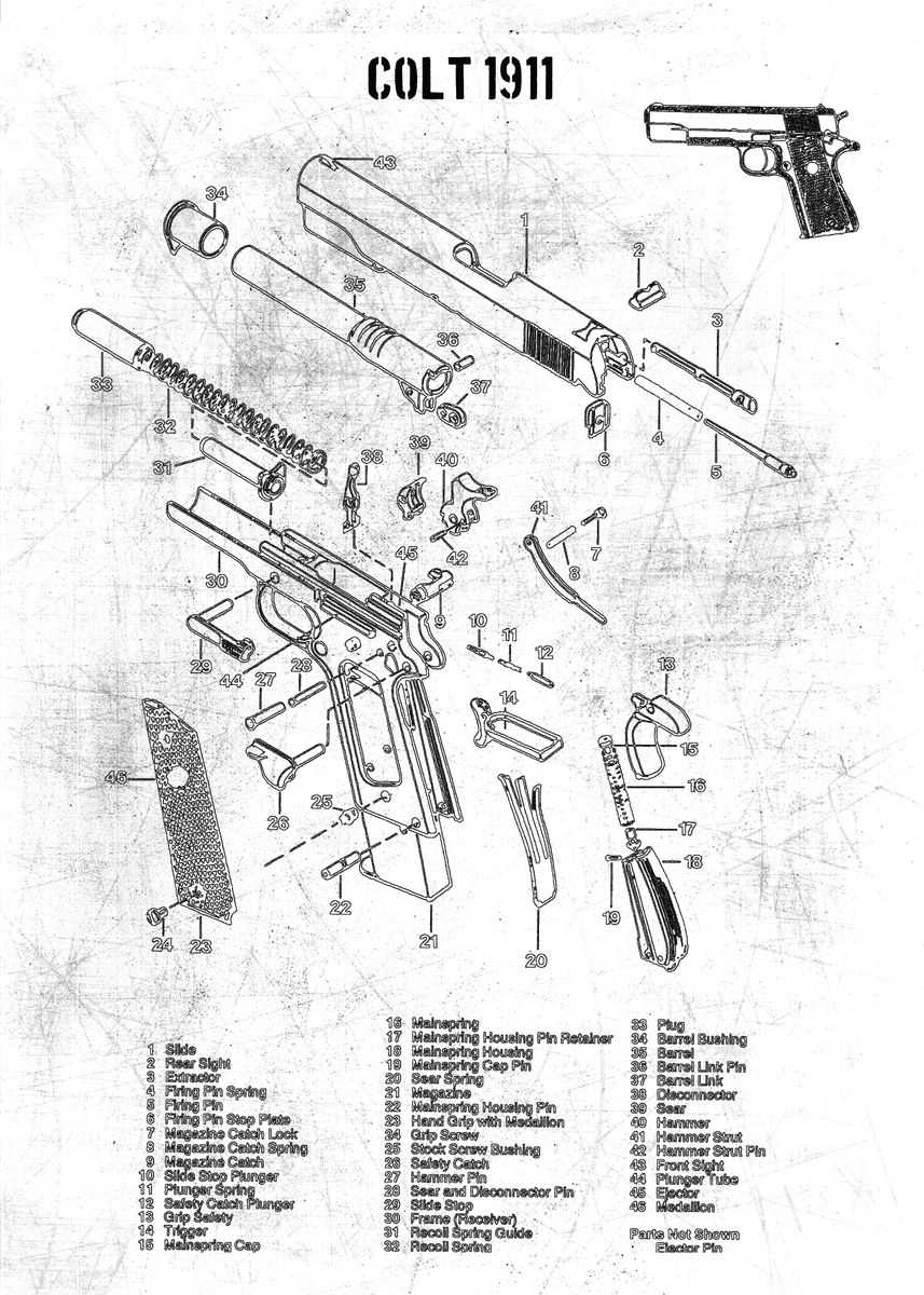 1911 pistol parts diagram