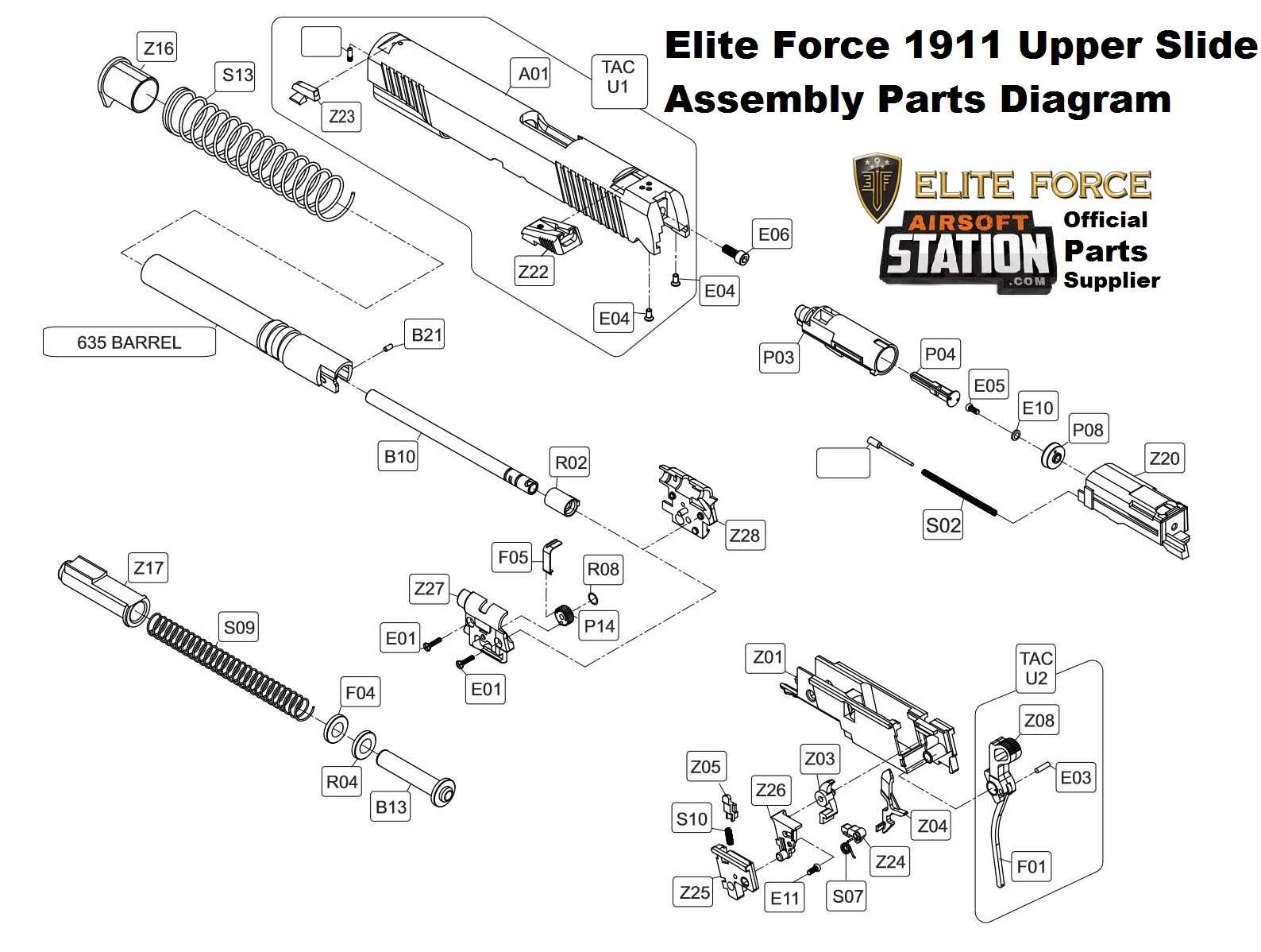 1911 pistol parts diagram