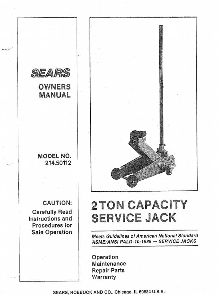 2 ton floor jack parts diagram