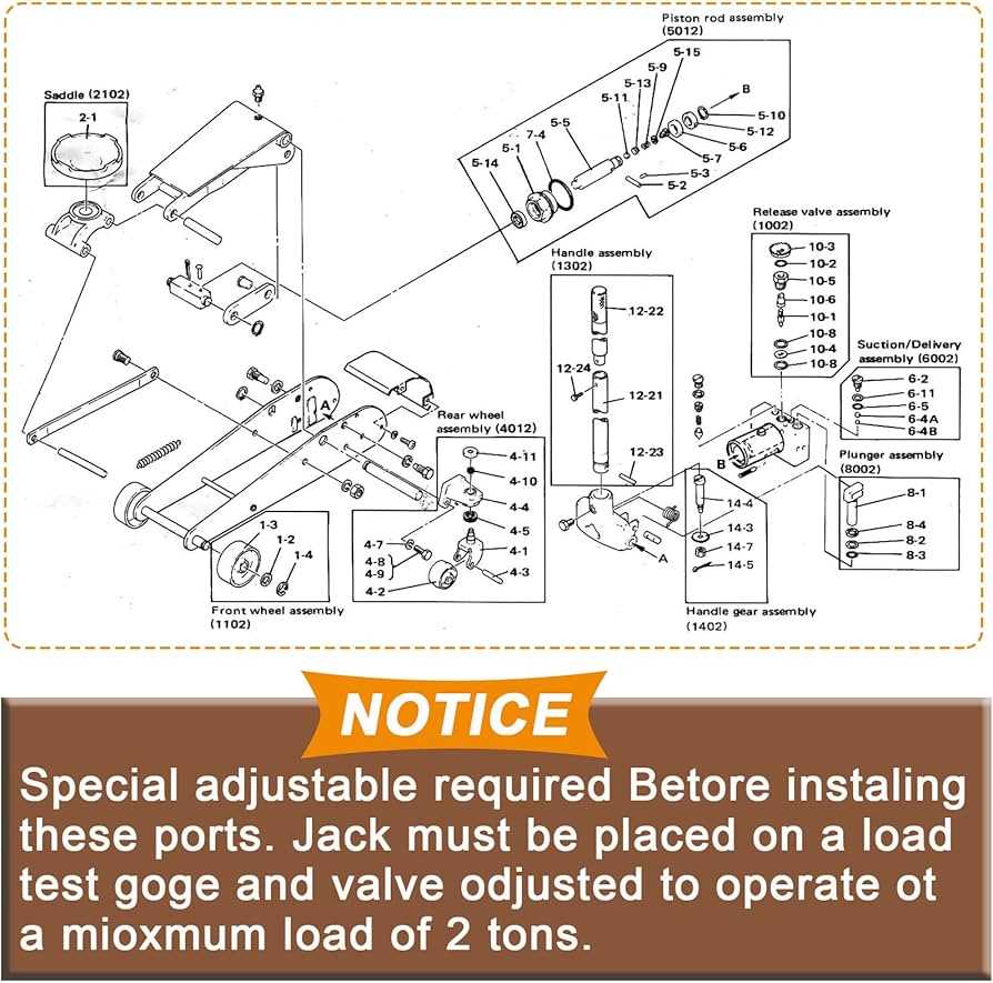 2 ton floor jack parts diagram