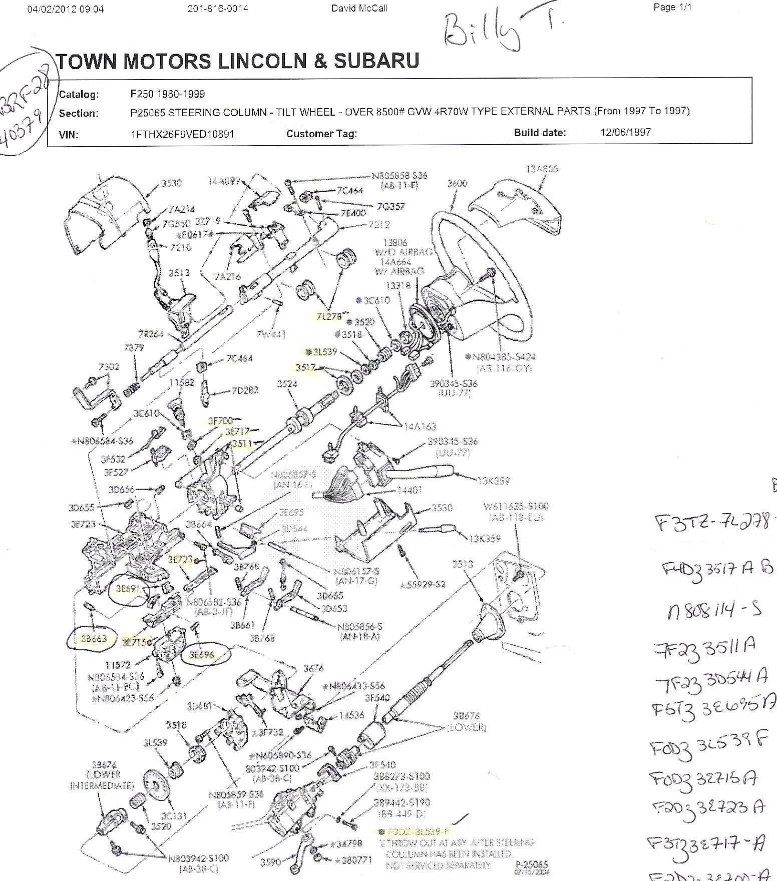 2002 ford f250 front end parts diagram