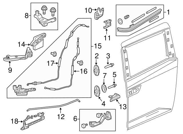 2007 honda odyssey sliding door parts diagram