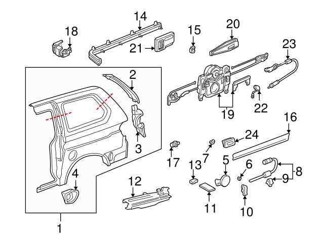 2007 honda odyssey sliding door parts diagram