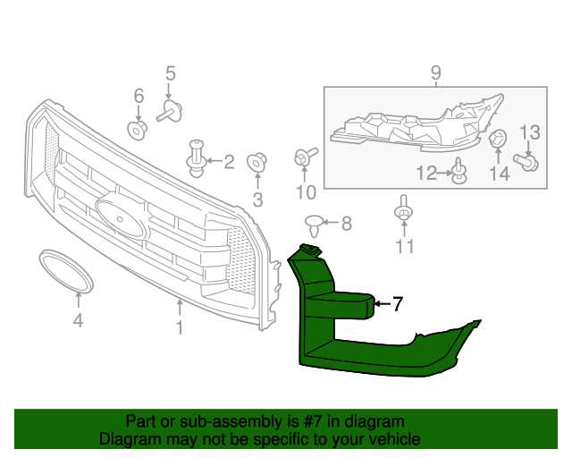 2016 ford f150 front bumper parts diagram