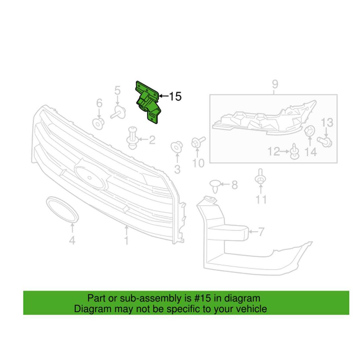 2016 ford f150 front bumper parts diagram