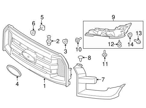 2016 ford f150 front bumper parts diagram