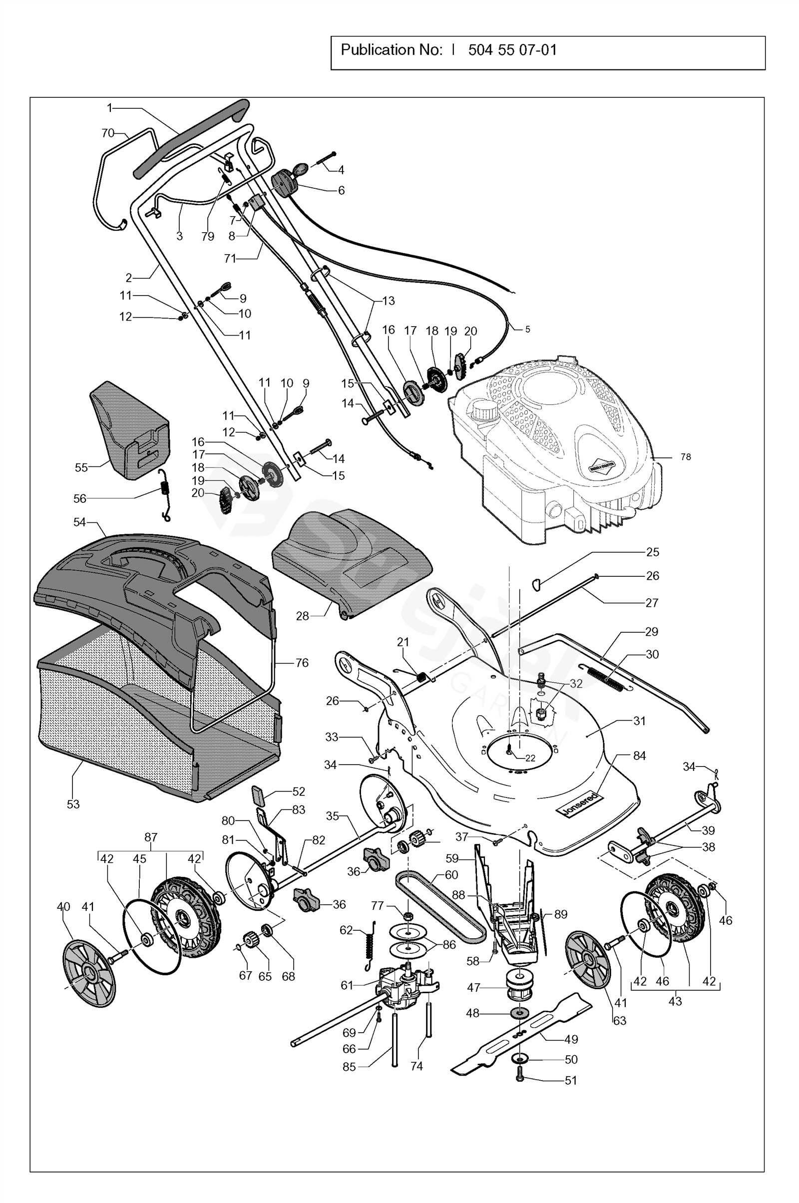 poulan 2150 parts diagram