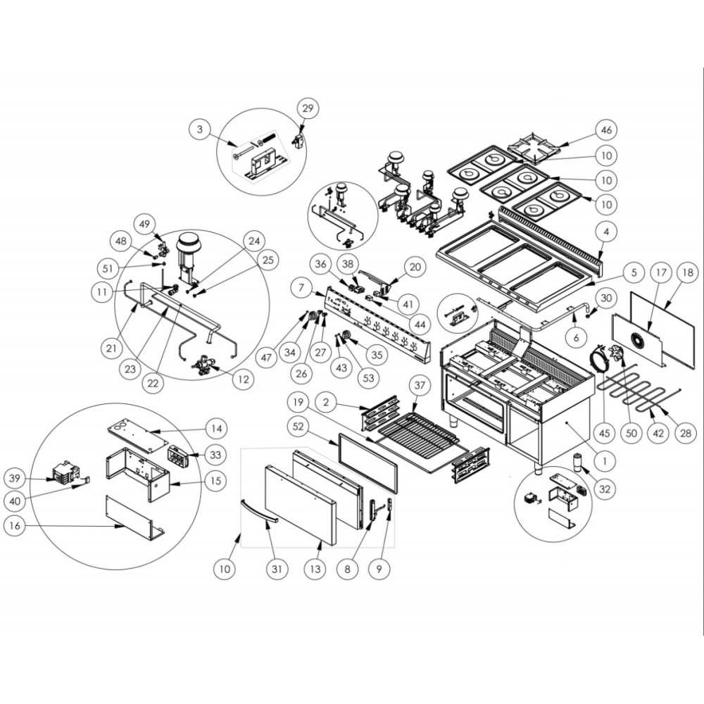 gas stove parts diagram