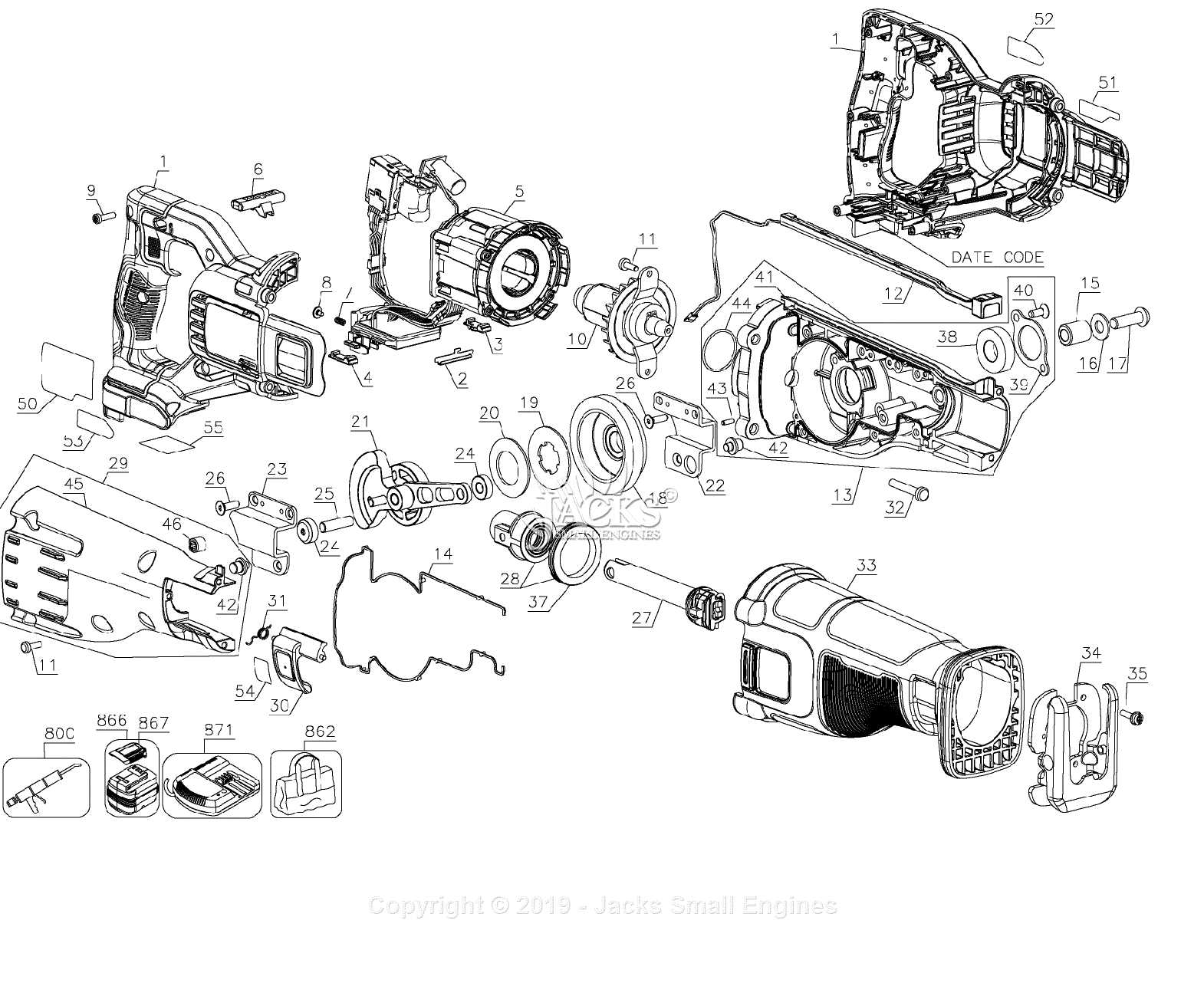 dewalt dcst922 parts diagram