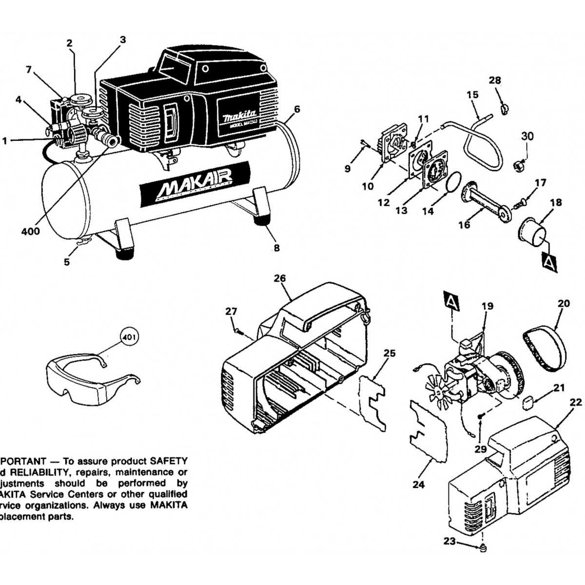 craftsman air compressor parts diagram