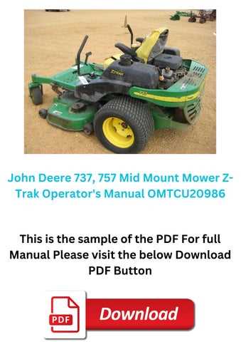 john deere ztrak 737 parts diagram