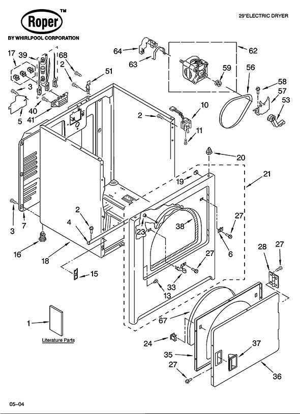 roper dryer parts diagram