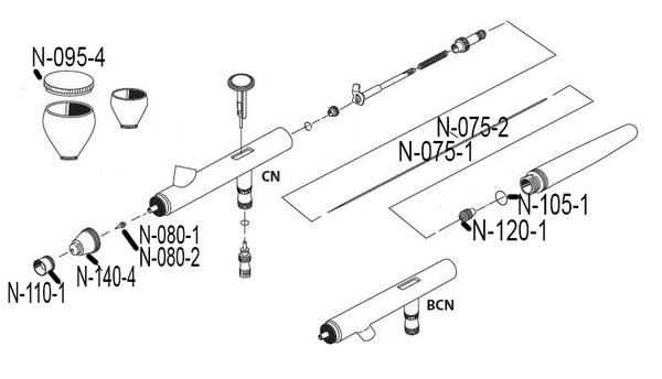 airbrush parts diagram