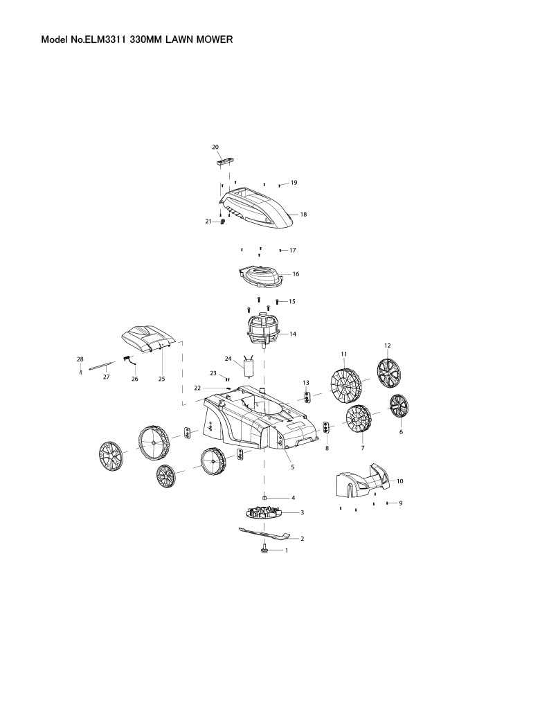 white lawn mower parts diagram