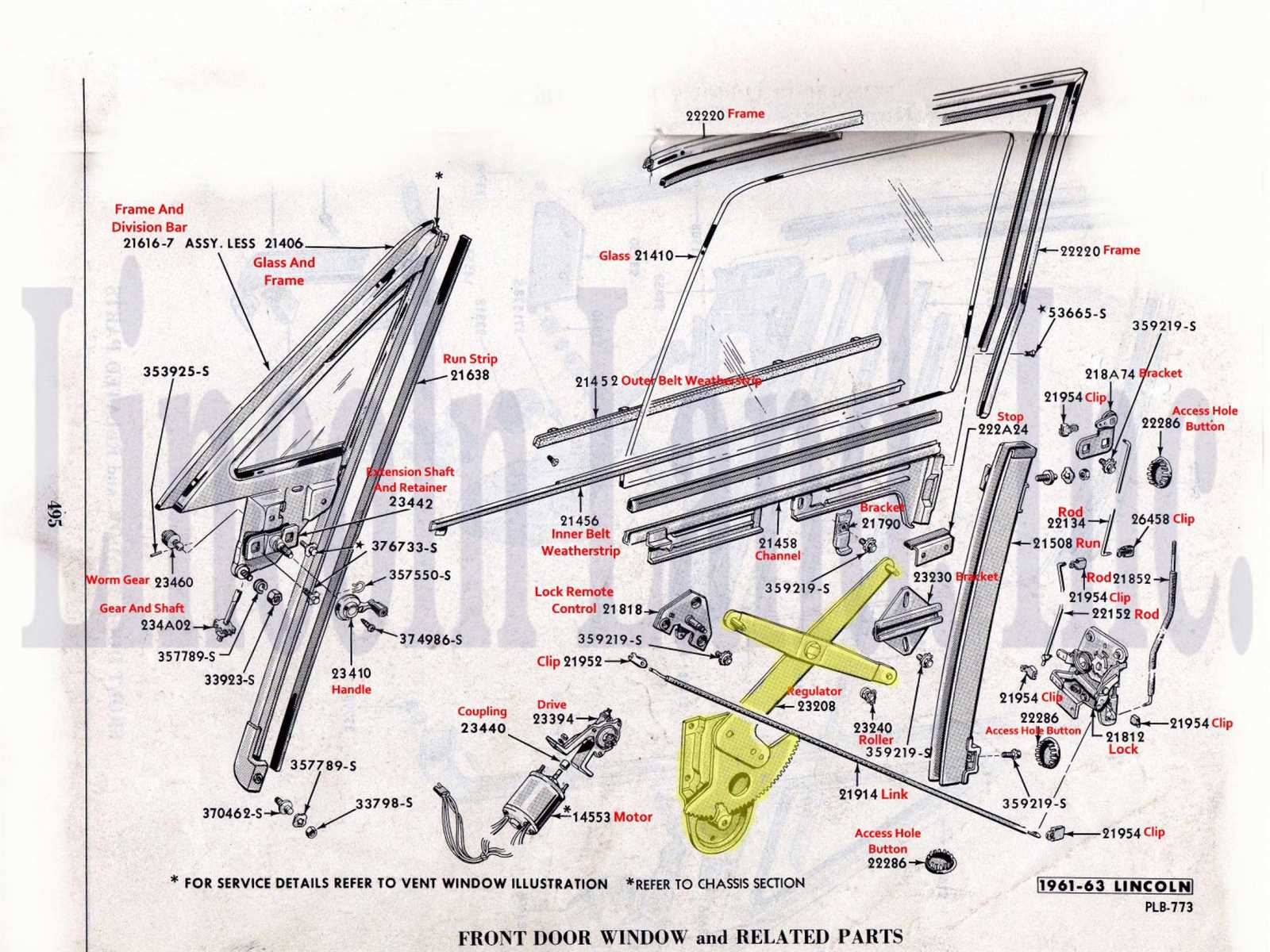 window regulator parts diagram