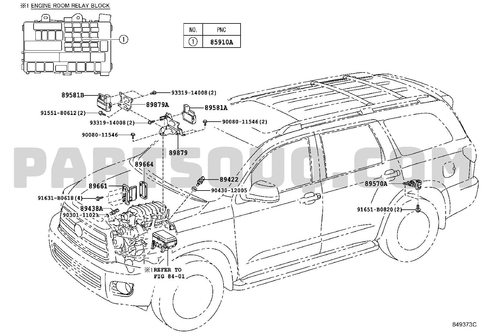 toyota sequoia parts diagram