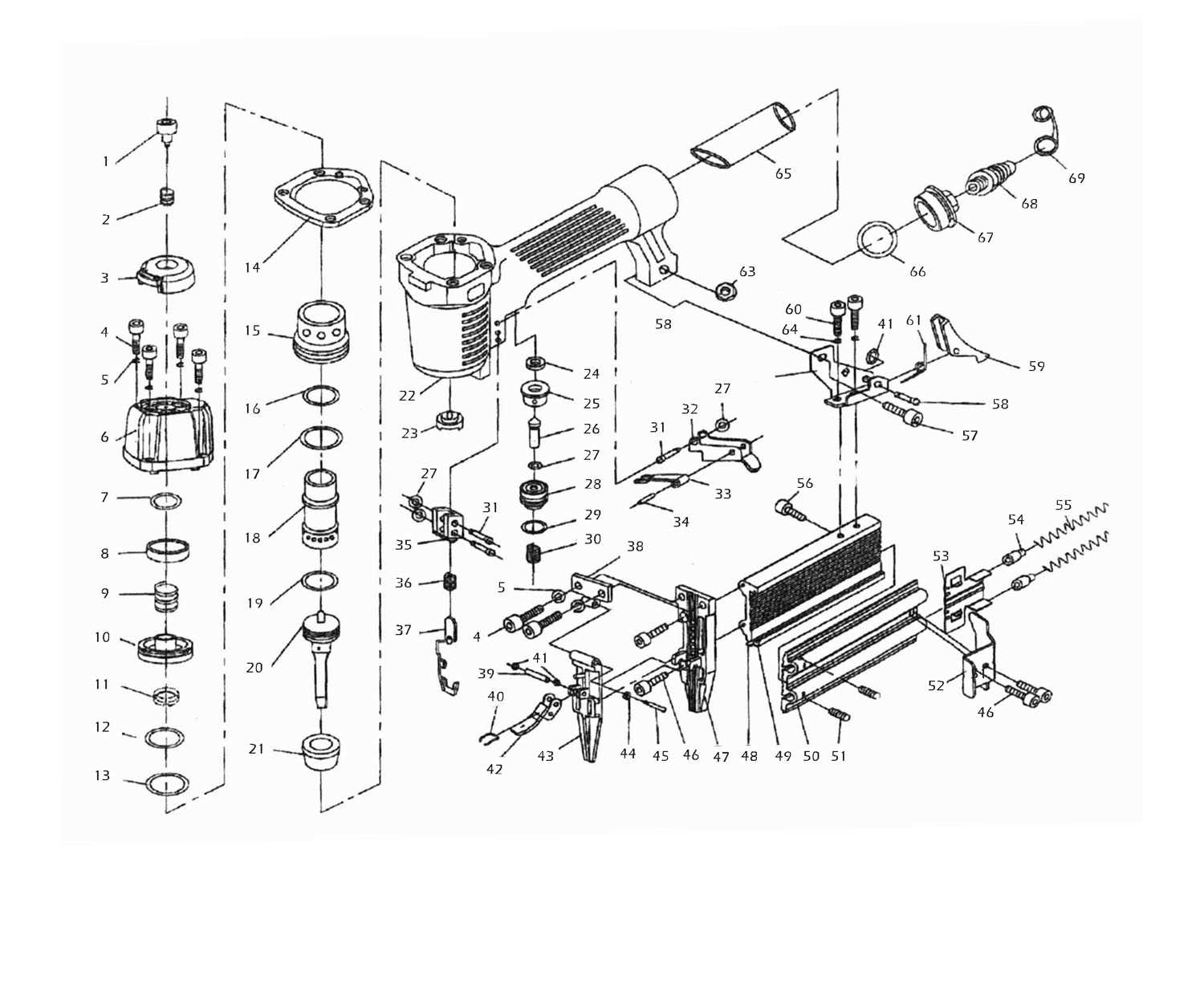 bostitch sb 1850bn parts diagram