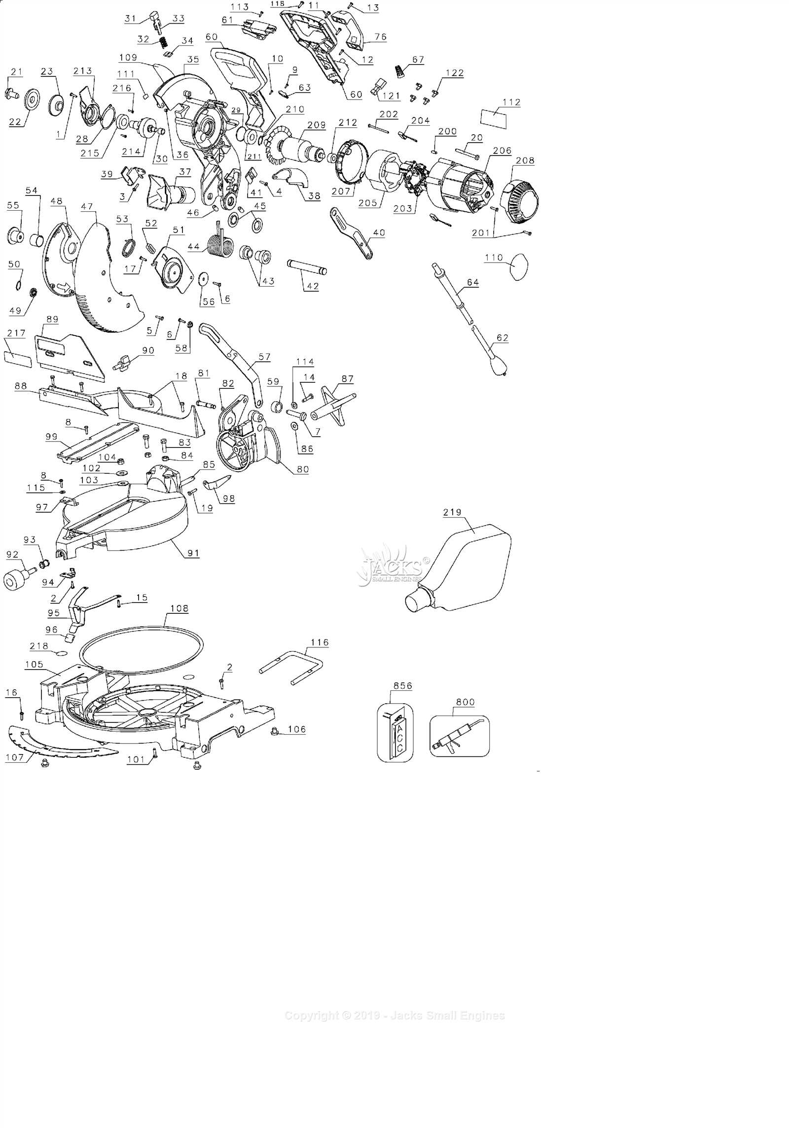 dewalt dws780 parts diagram