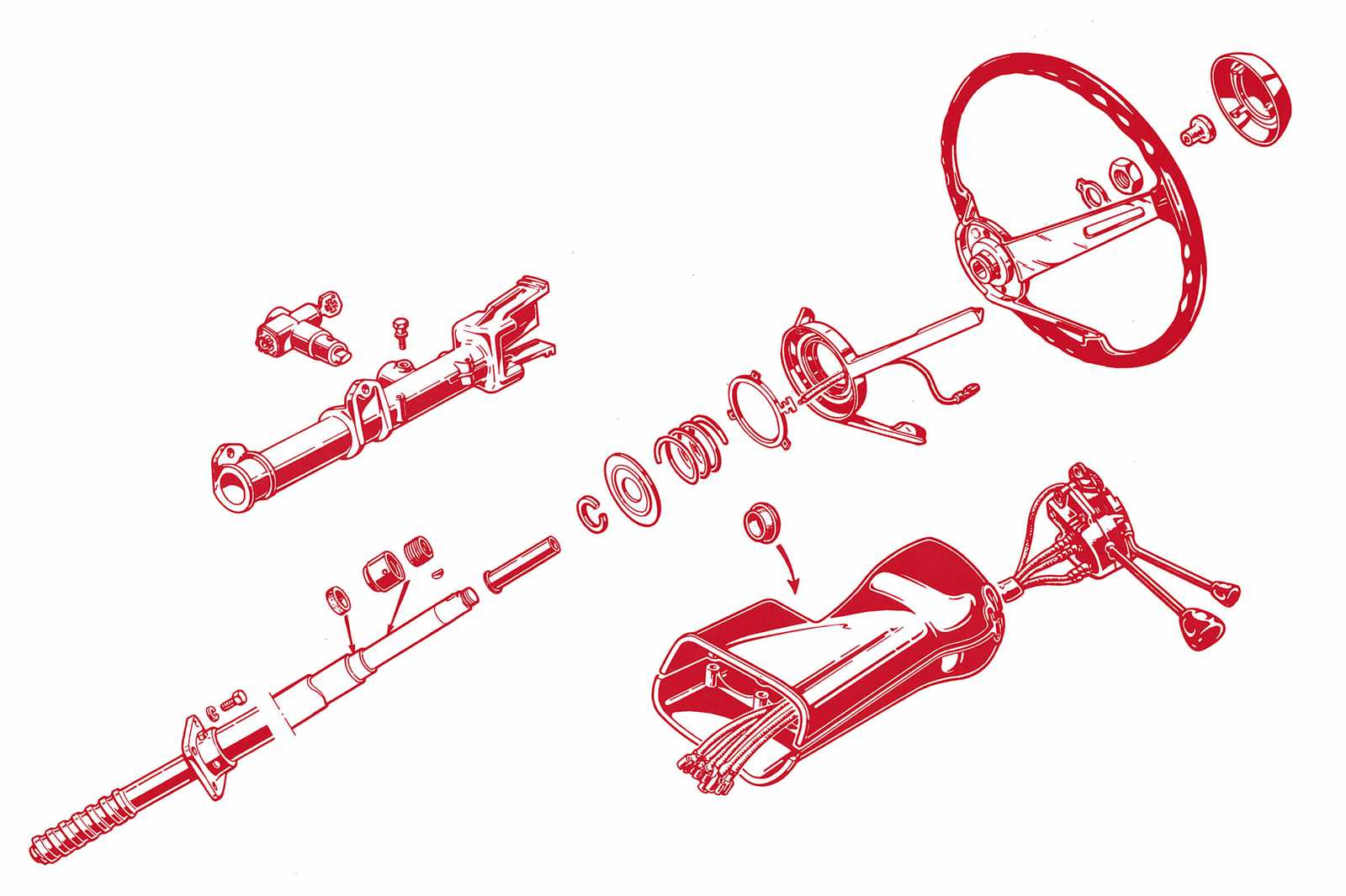 steering wheel parts diagram