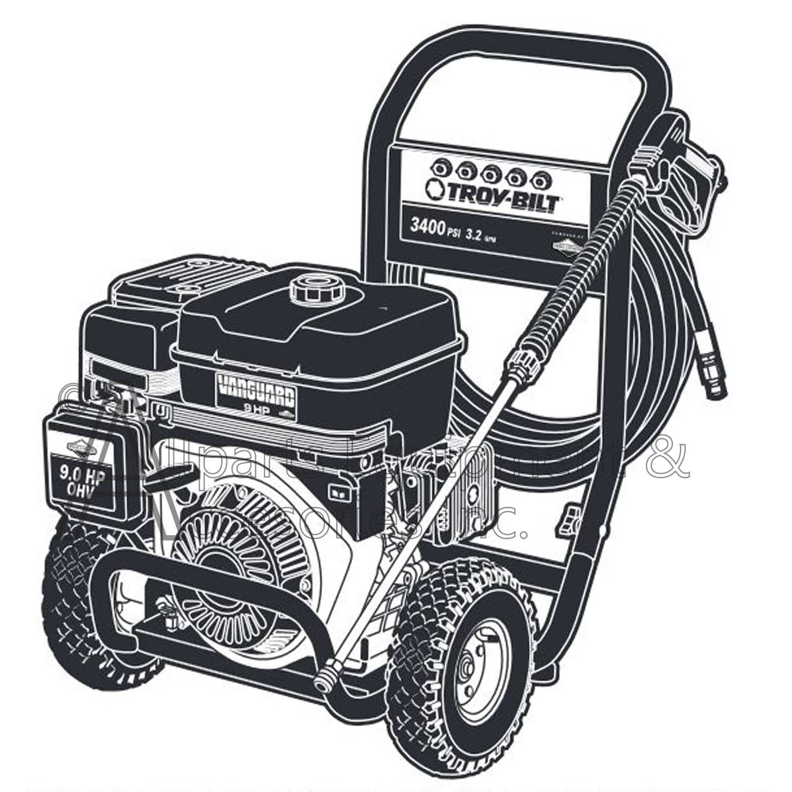 troy bilt power washer parts diagram