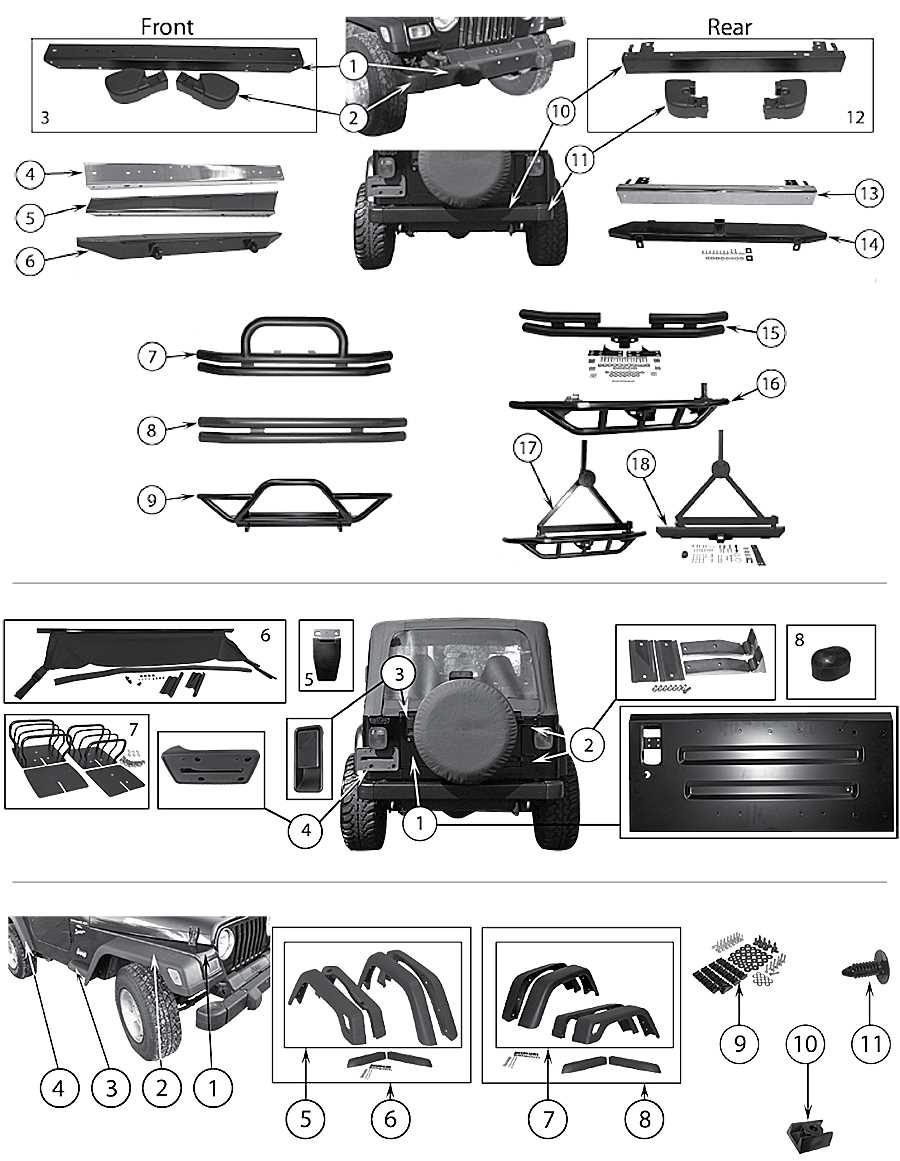 jeep tj body parts diagram