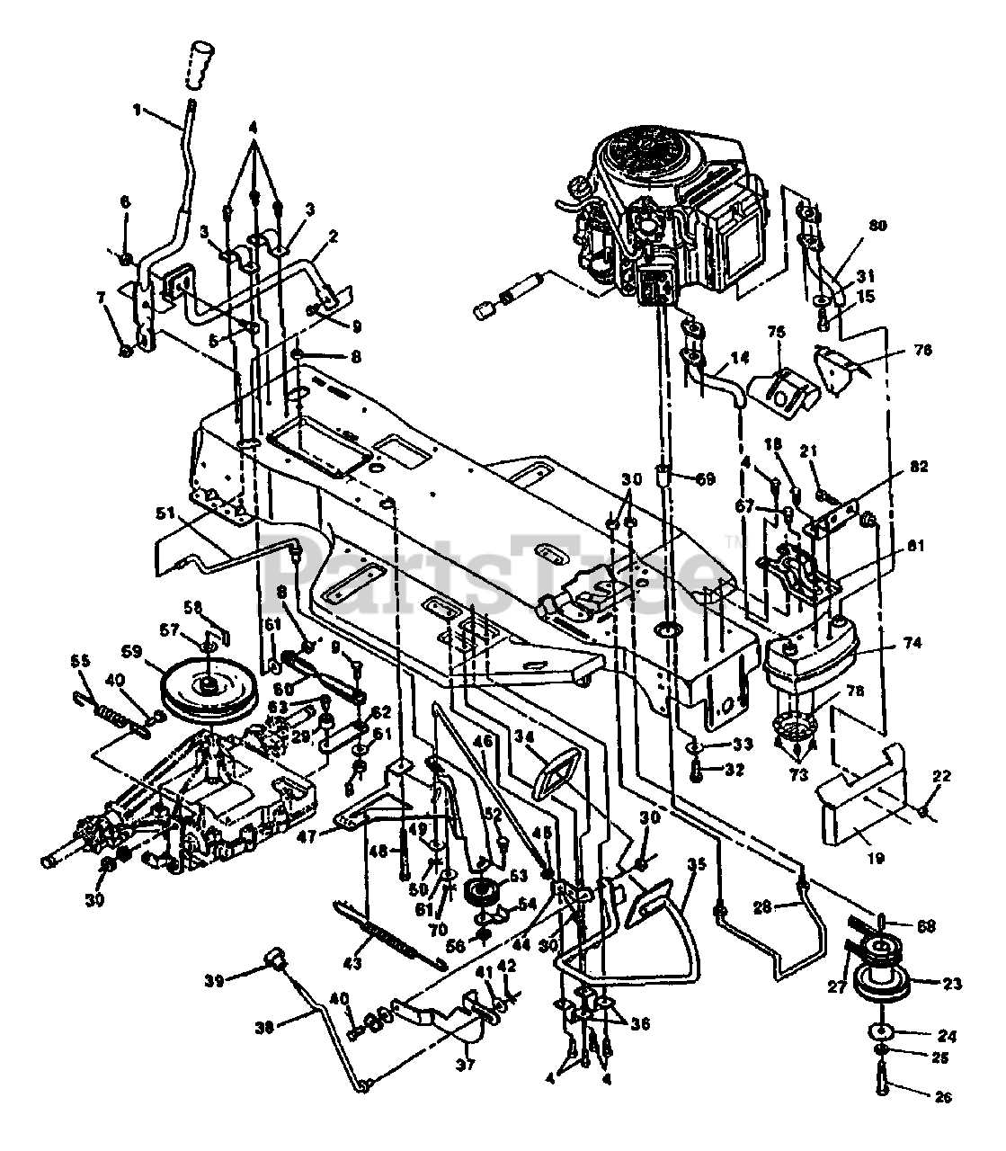 craftsman lt1000 parts diagram