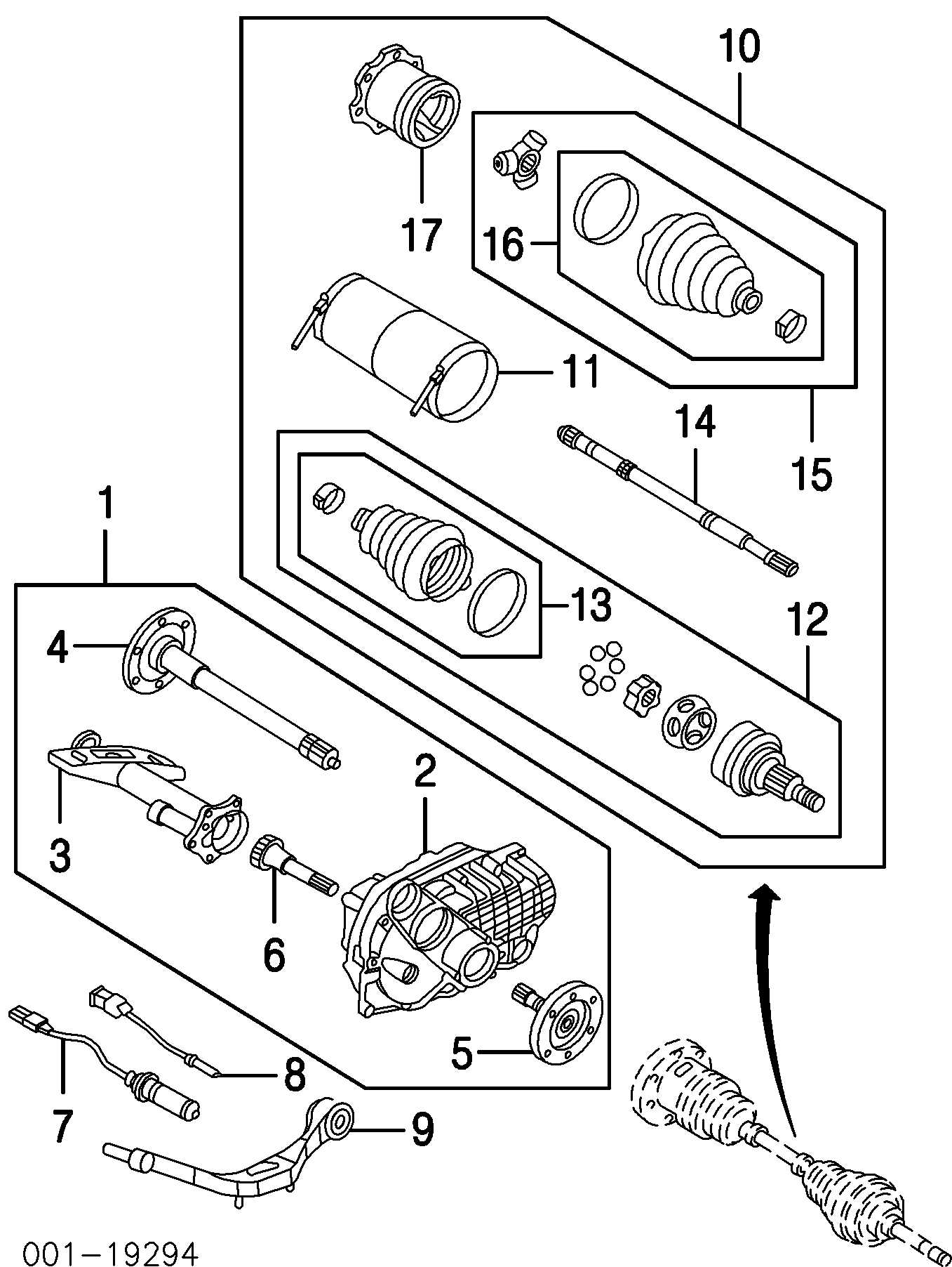 chevy front differential parts diagram