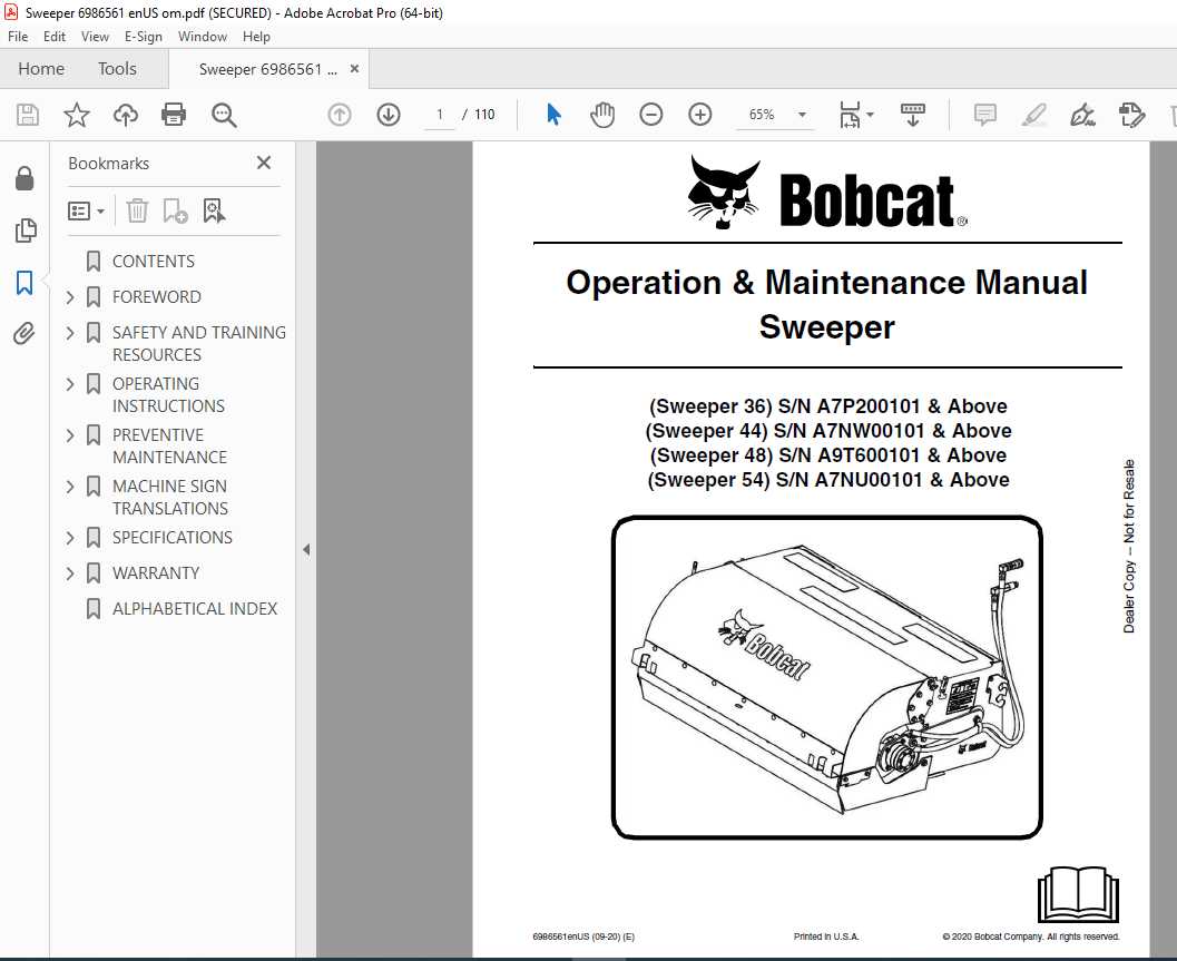 bobcat sweeper parts diagram