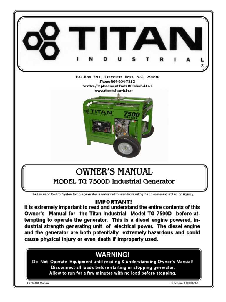 titan generator parts diagram