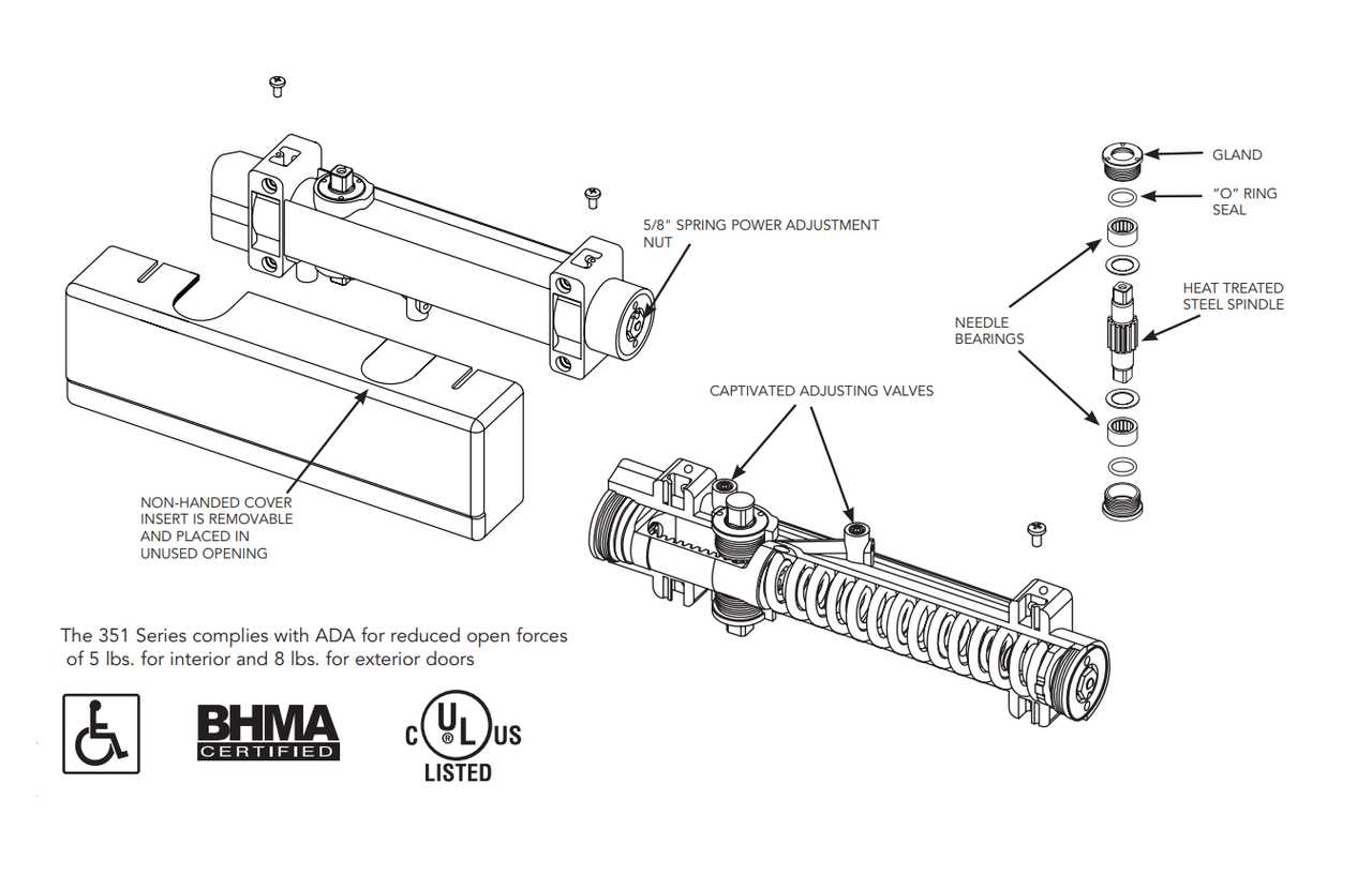 door closer parts diagram