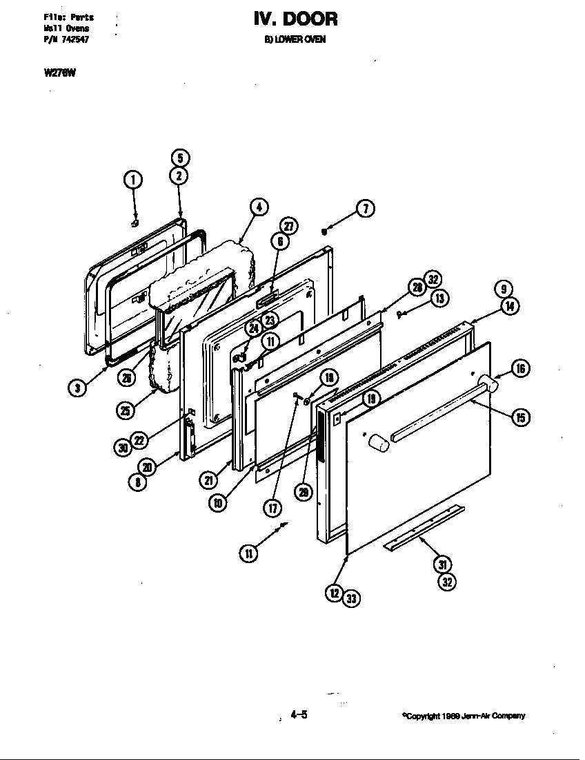 jenn air oven parts diagram