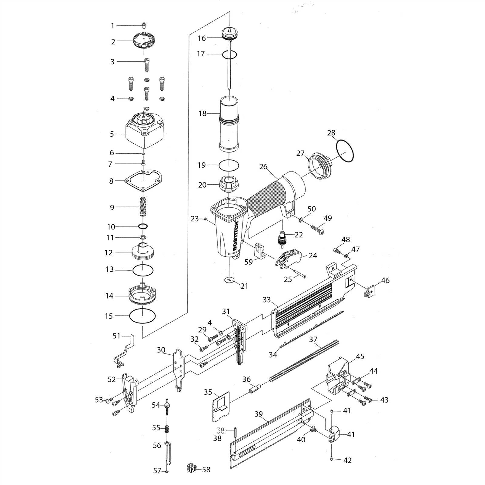 bostitch sb 1850bn parts diagram