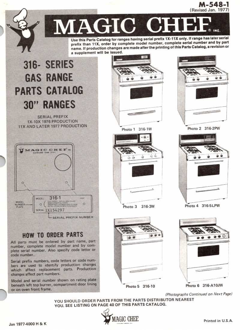 magic chef parts diagram