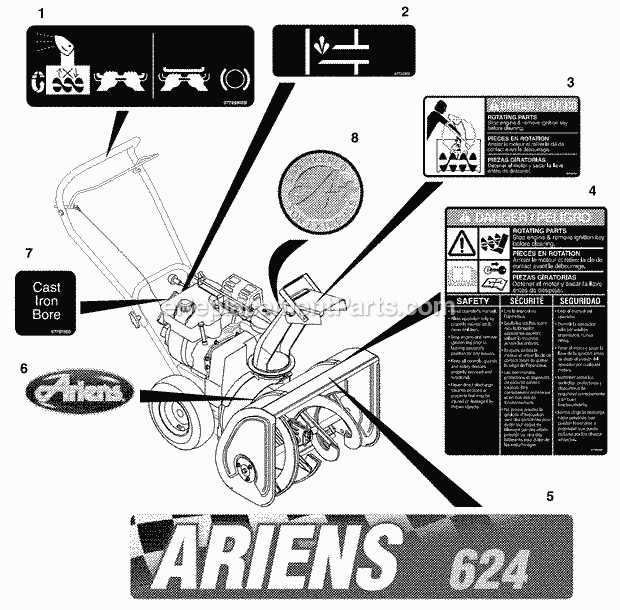 ariens 624e parts diagram