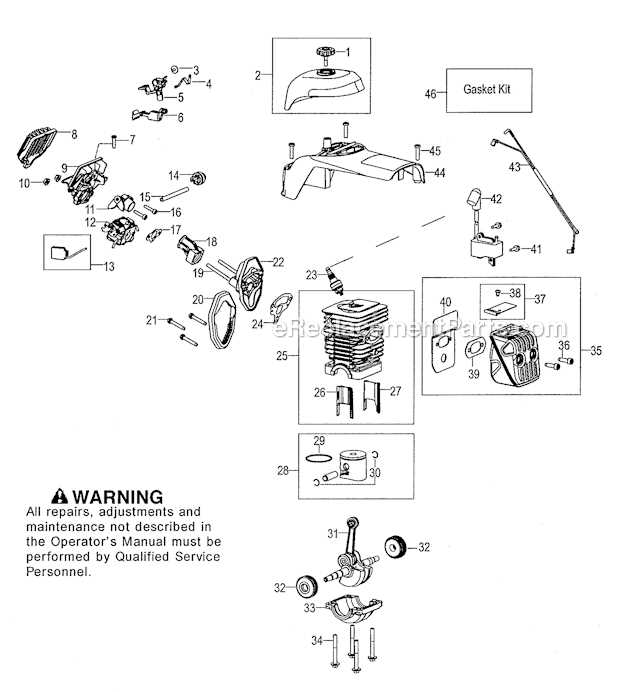 42cc craftsman chainsaw parts diagram