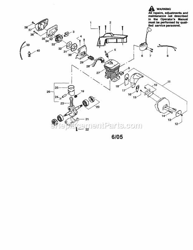 42cc craftsman chainsaw parts diagram