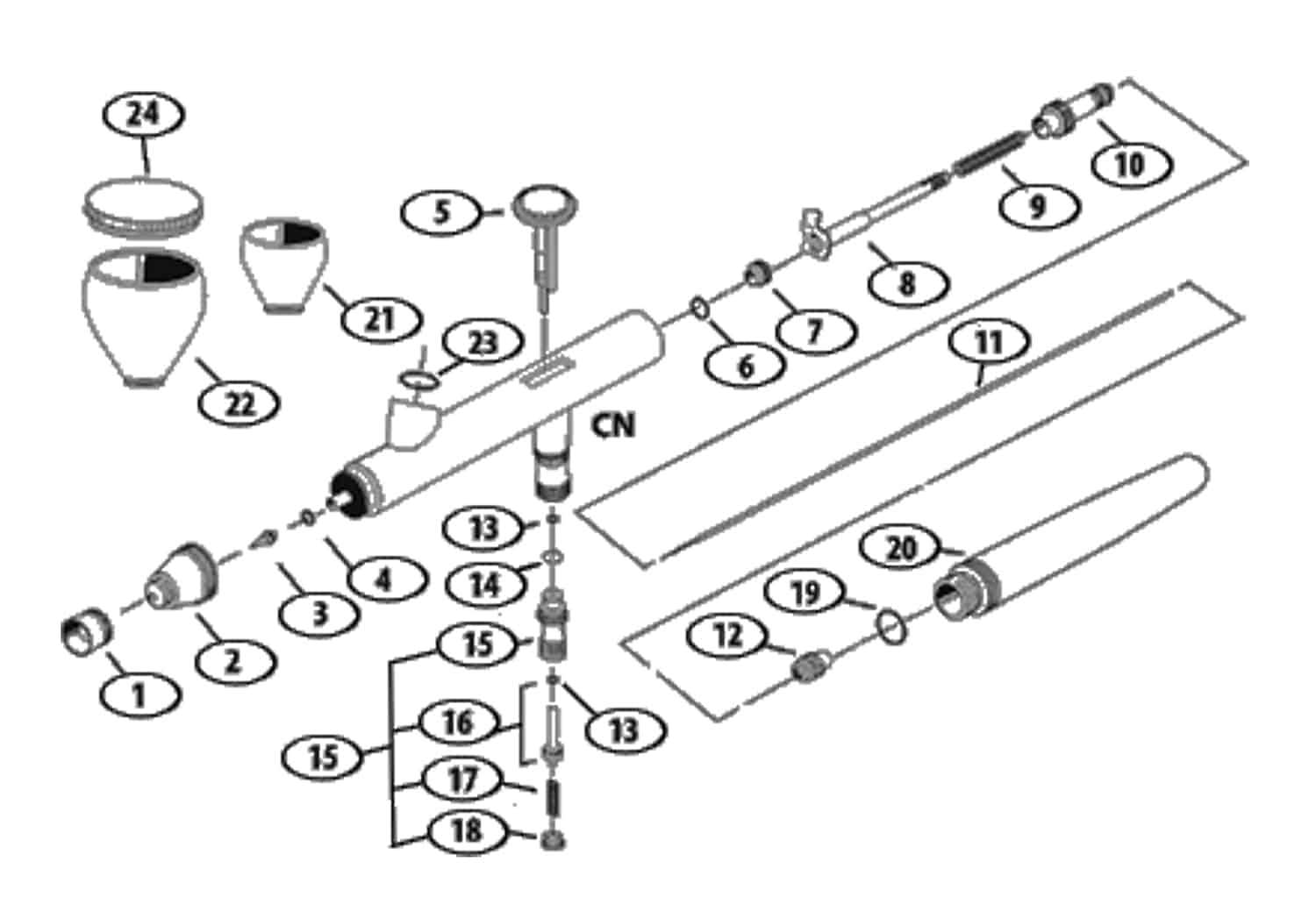 airbrush parts diagram