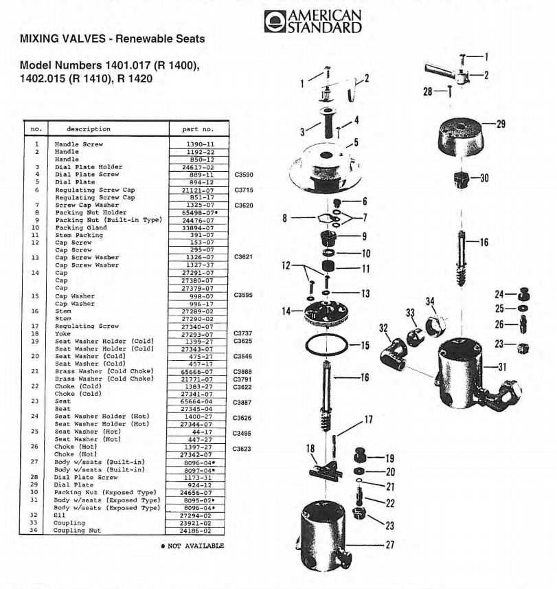 american standard shower parts diagram