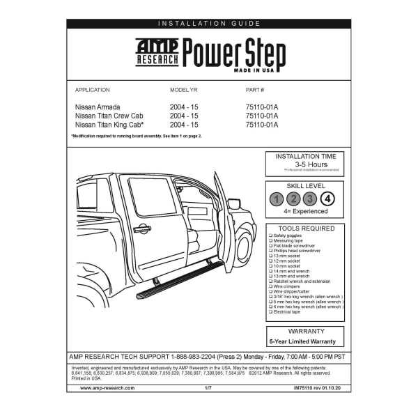 amp research power step parts diagram