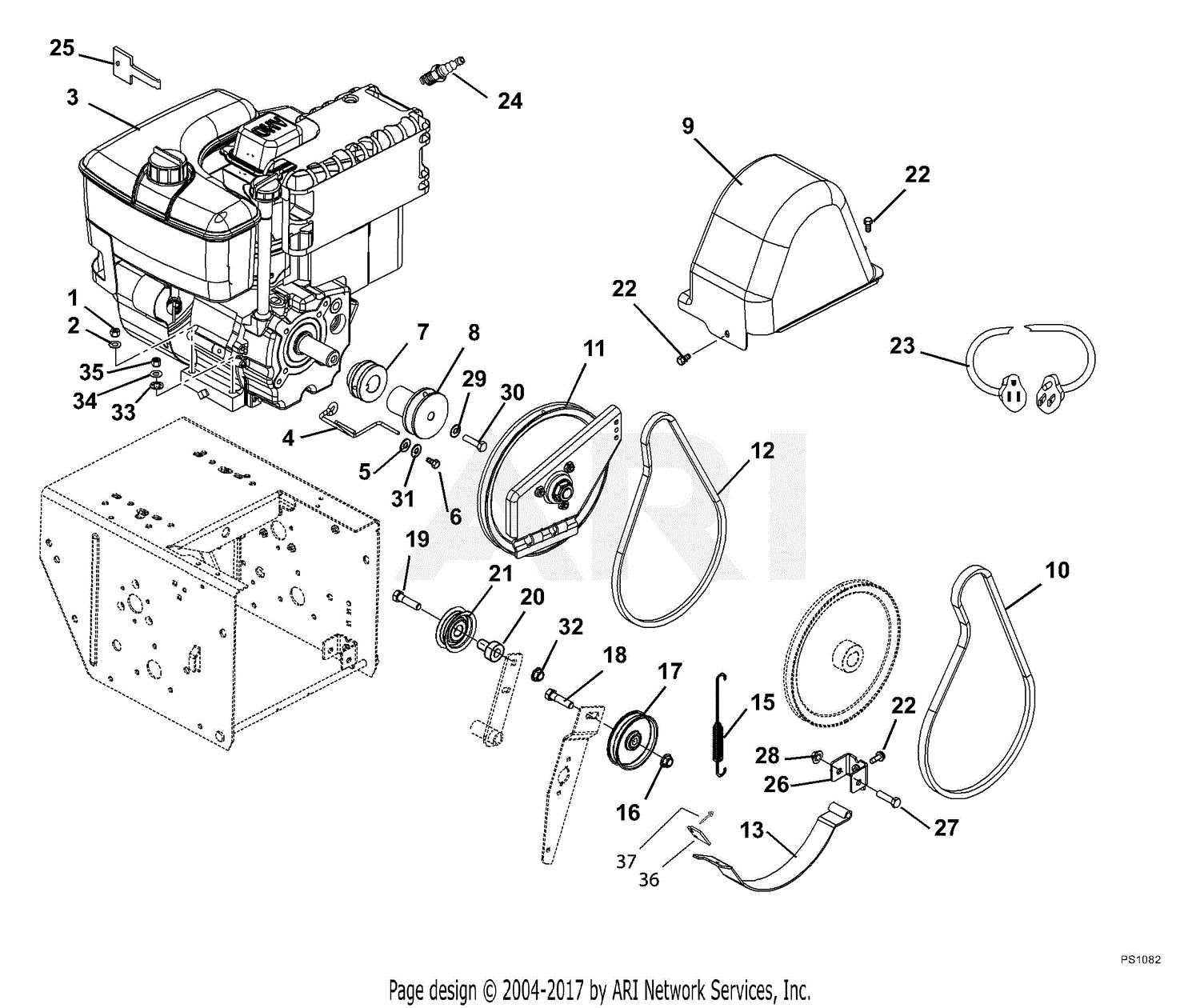 ariens deluxe 28 snowblower parts diagram