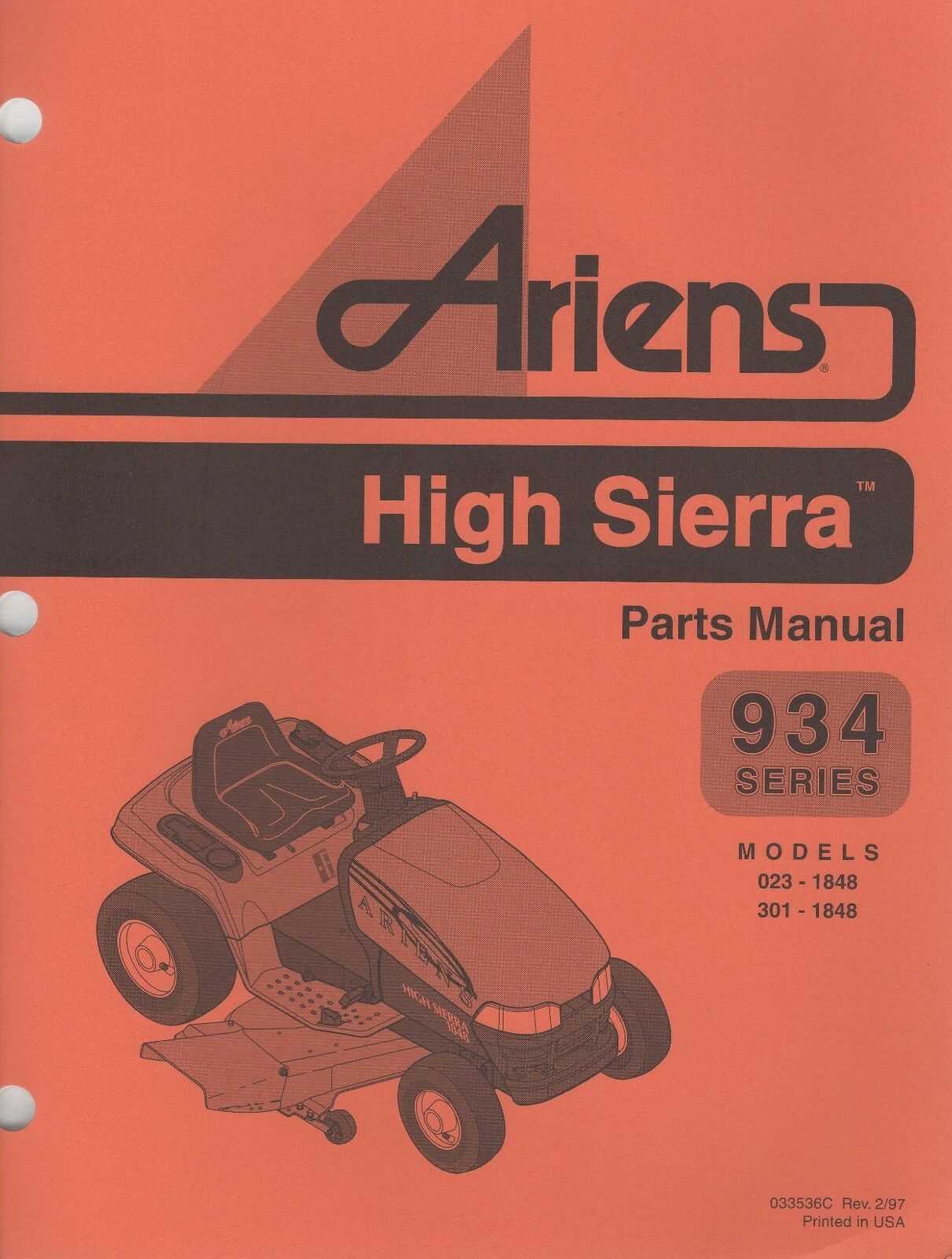 ariens mower parts diagram