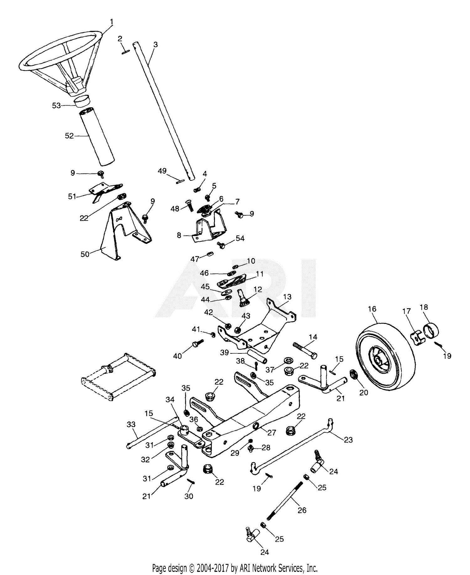 ariens riding mower parts diagram