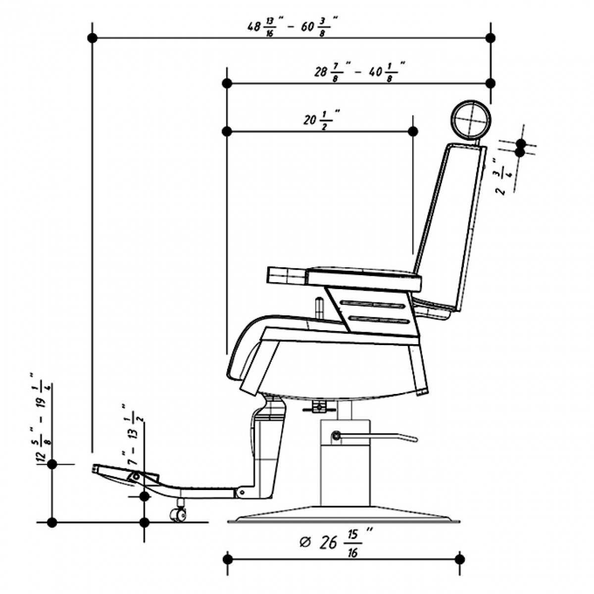 barber chair parts diagram