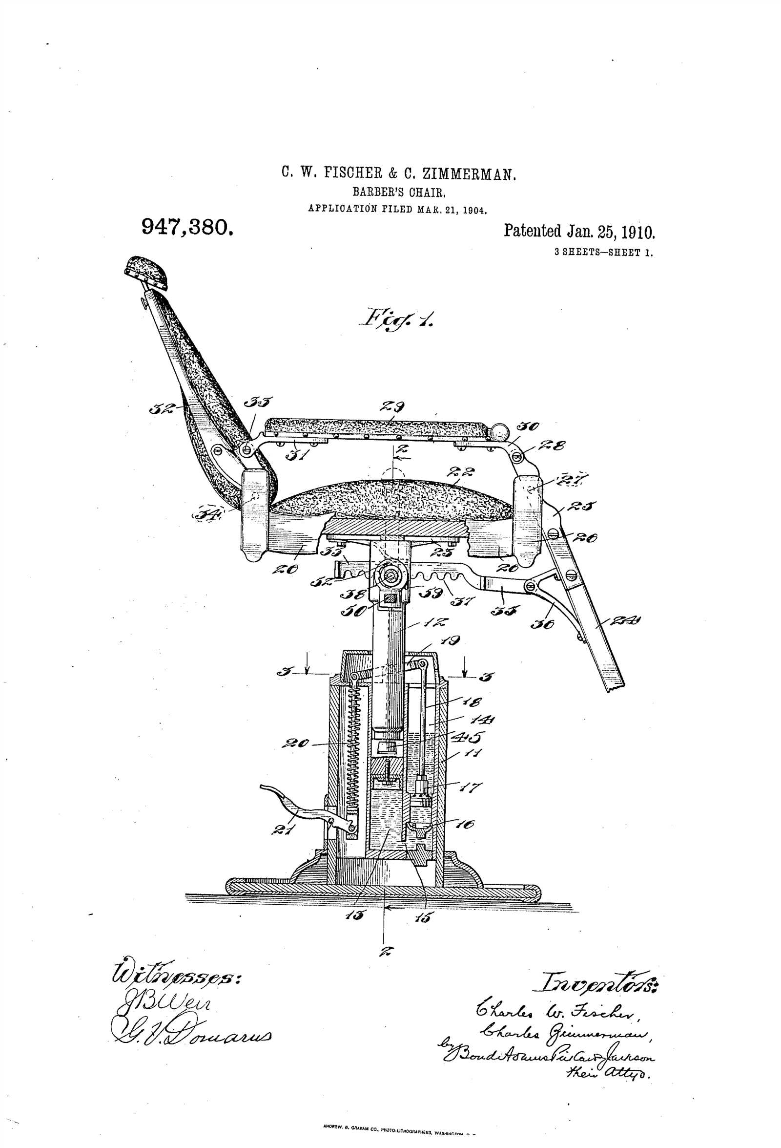 barber chair parts diagram