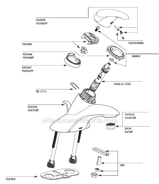 bathroom faucet diagram parts