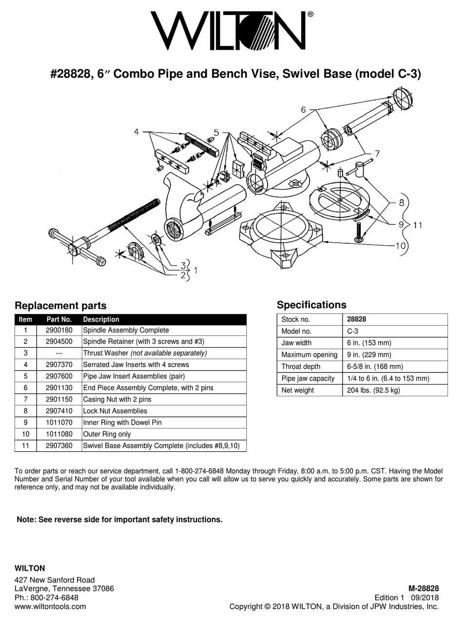 bench vise parts diagram