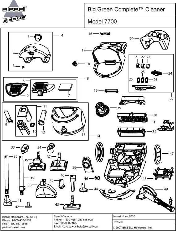 bissell little green parts diagram