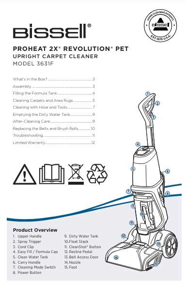 bissell proheat 2x revolution pet pro parts diagram