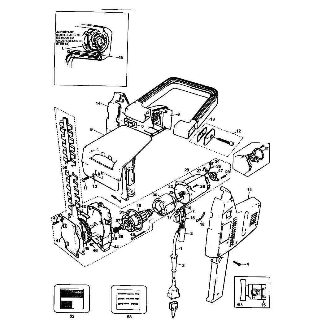 black and decker electric mower parts diagram