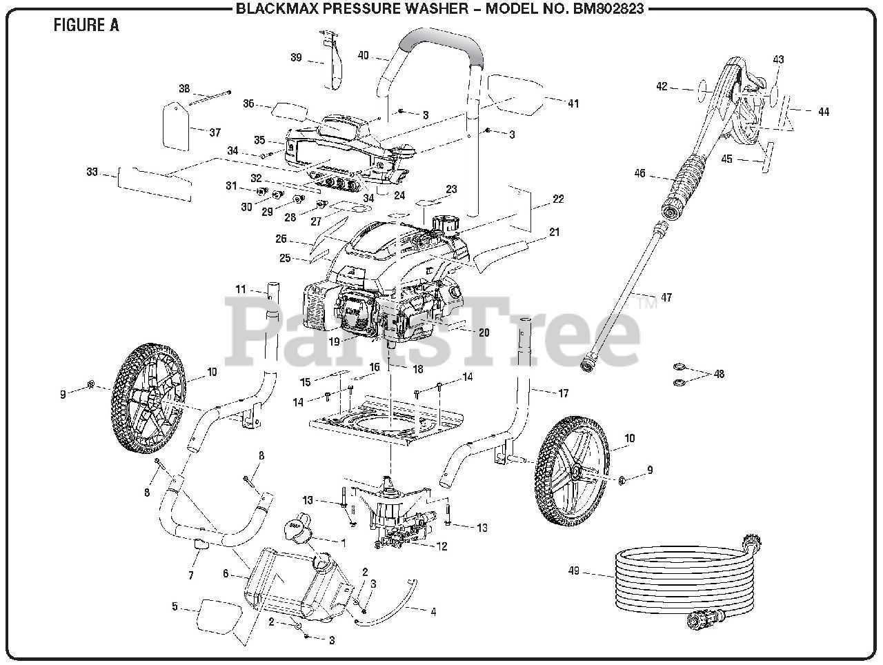 black max pressure washer parts diagram